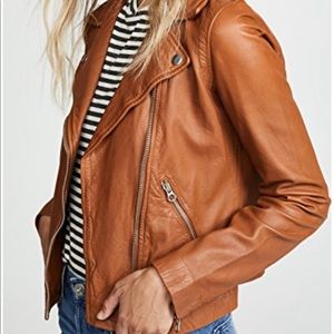 Madewell Washed Leather jacket in cognac